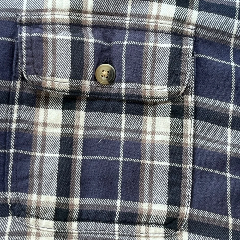 Wrangler Mens Blue Plaid Sherpa Lined Flannel Shirt Jacket RN130273 L